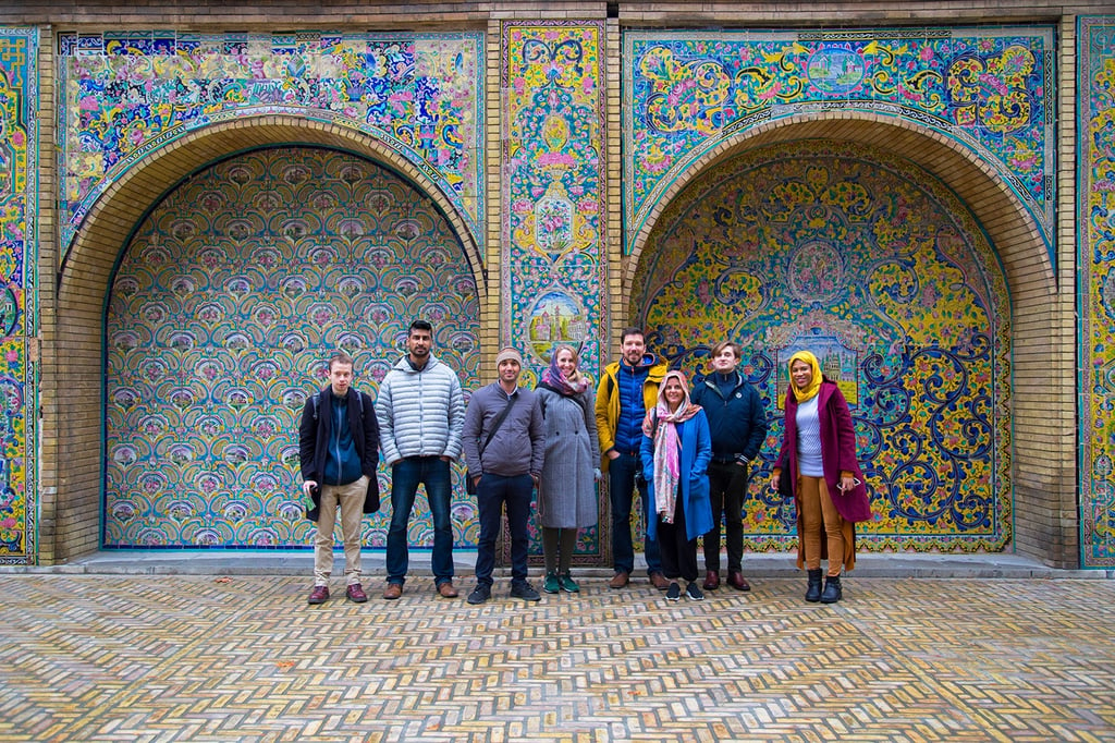A Tourist Group Visiting Golestan Palace