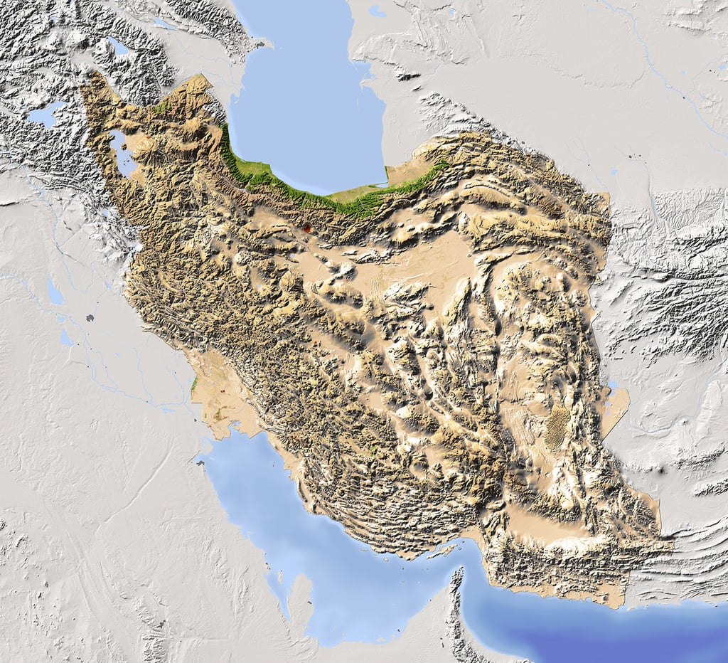 Topographic Mountains Of Iran