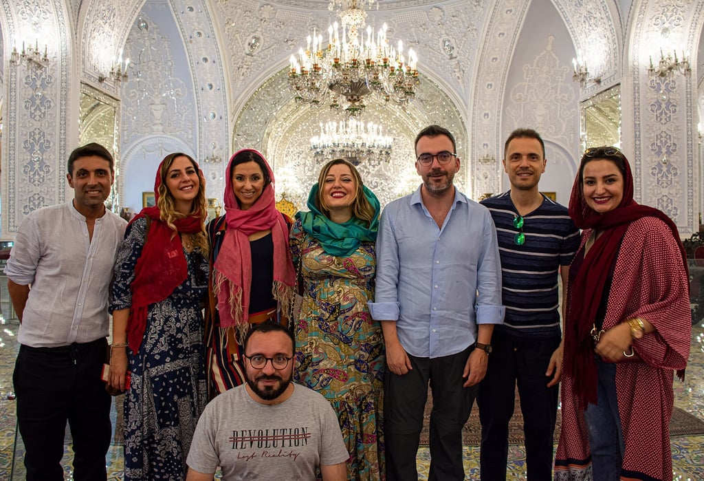 A group of tourists visiting Tehran