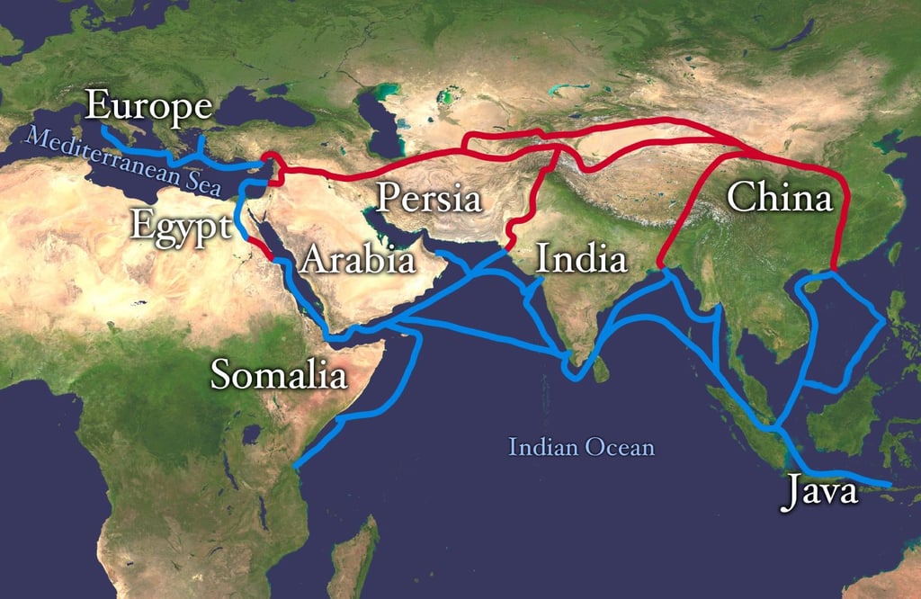 Silk Road on World Map