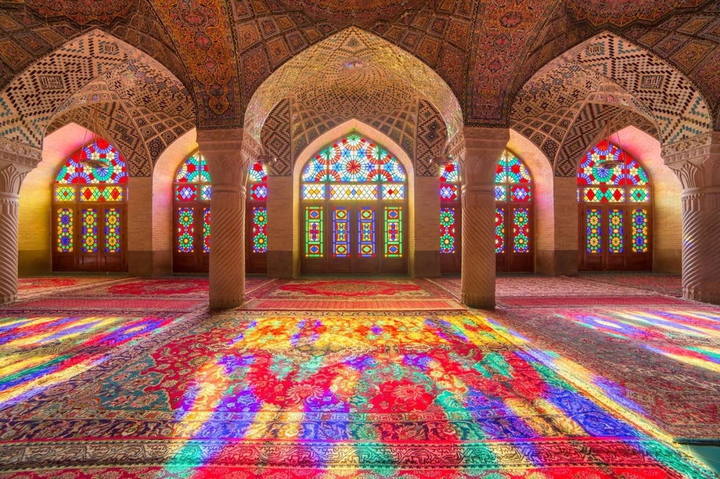 Lights In Nasir Al-Mulk Mosque, Shiraz, Iran
