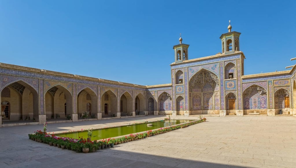 Nasir Al-Mulk Mosque Courtyard, Shiraz, Iran