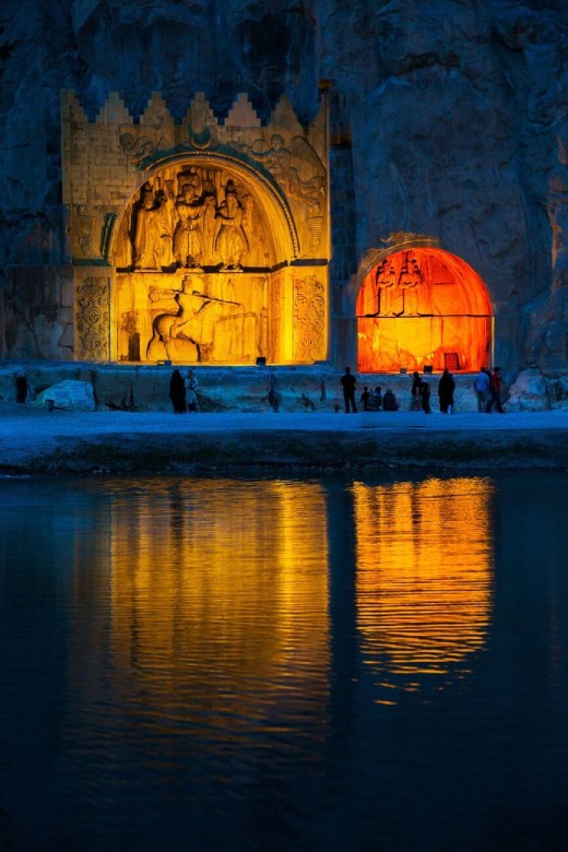 Beauty Of Taq-E Bostan In Kermanshah At Night