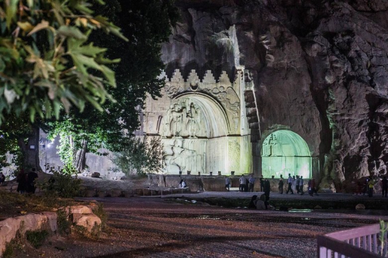 Evening View Of Reliefs Of Taq-E Bostan In Kermanshah, Iran