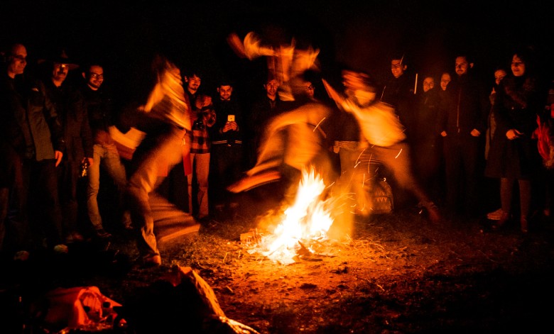 Jumping Over The Fire In Chaharshanbe Suri