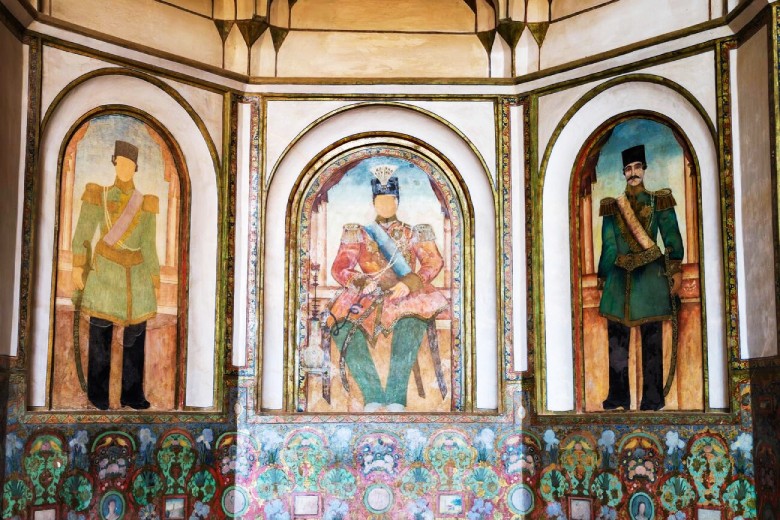Historic frescoes from painter Kamal-ol-Molk, 19th century, Borujerdi House, Kashan