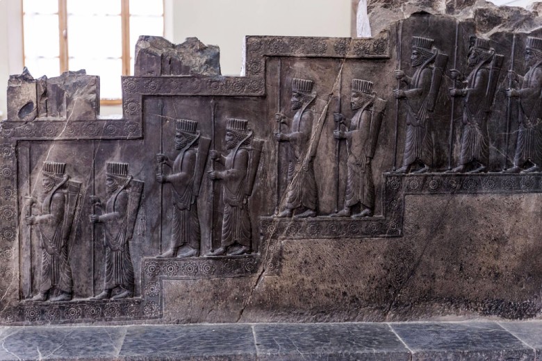 The National Museum Of Iran: A Journey Through Persian History 8 Persian Lancers And Archers On The Outer Side Of A Staircase Placed In A Persepolis Palace, National Museum Of Iran, Tehran