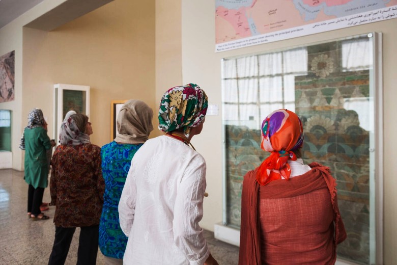 Tourists Visiting Ancient Iran Museum Section