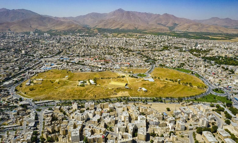 An Aerial View Of A City Of Hegmataneh