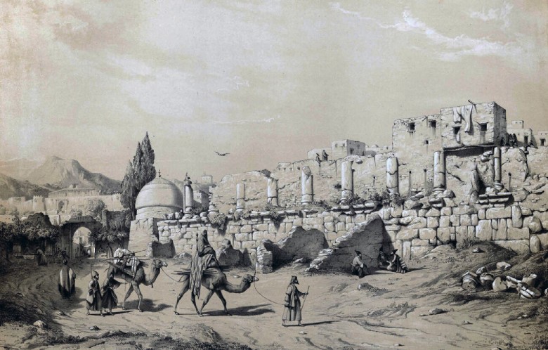Temple Of Anahita: Dive Into Ancient Worship 5 Old Drawing Of Anahita Temple By Eugène Flandin