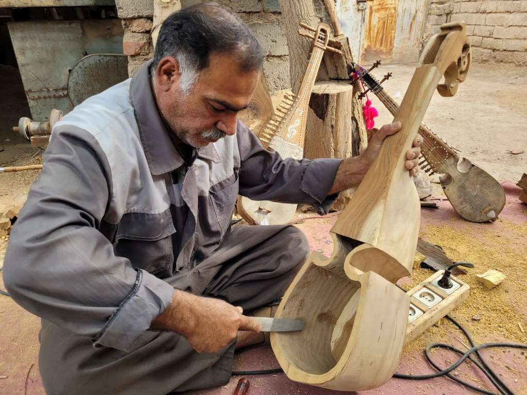 Master Abbas-Ali Koul Meticulously Crafts A Rubab, Keeping The Traditional Craftsmanship Alive In Zahak Village, Sistan &Amp; Baluchistan Province. 