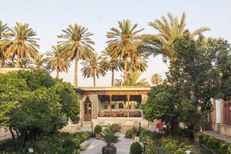 Courtyard Of Zinat Al-Molk Historical House In Shiraz, Iran