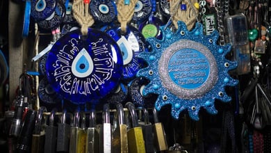 Evil Eyes In The Bazaar Kermanshah Iran.