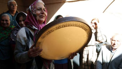 Zaynabad Village Of Yazd Zoroastrian Women Playing Traditional Music