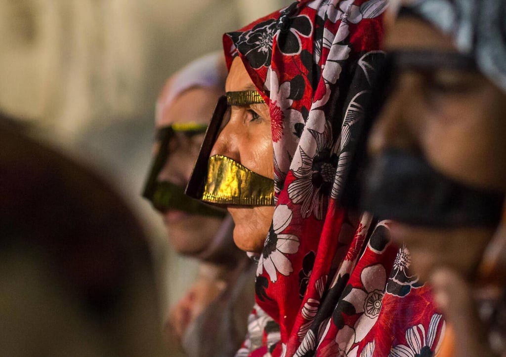 Bandari Women In Traditional Burqas, Qeshm Island, Iran