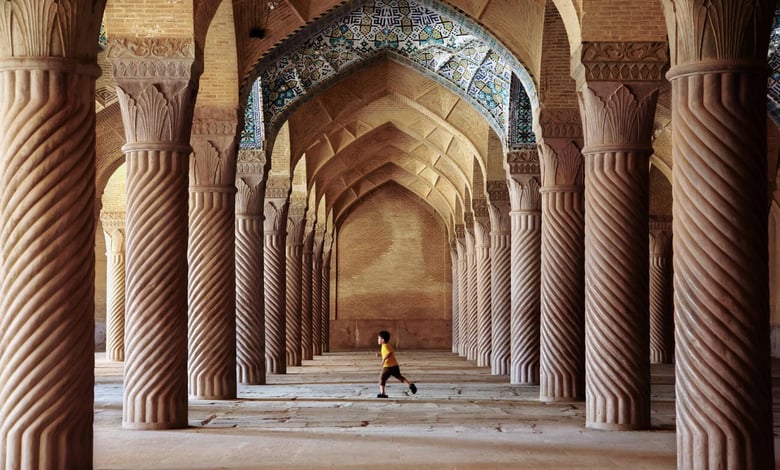 Child Running Inside Vakil Mosque, Shiraz, Chiraz , Iran