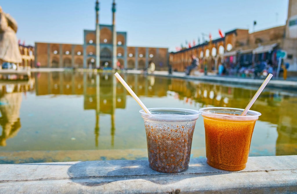 Sipping Tokhme Sharbati In Yazd