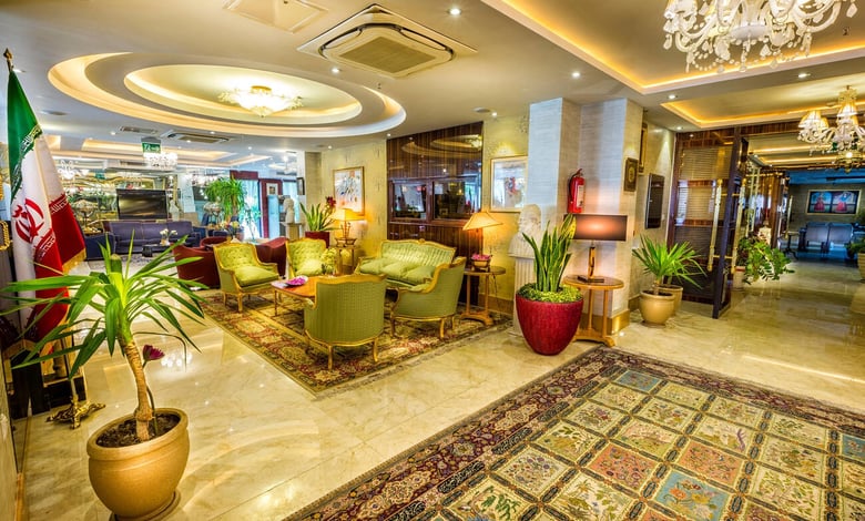 The Lobby Of One Of The Luxury Hotels In Tehran