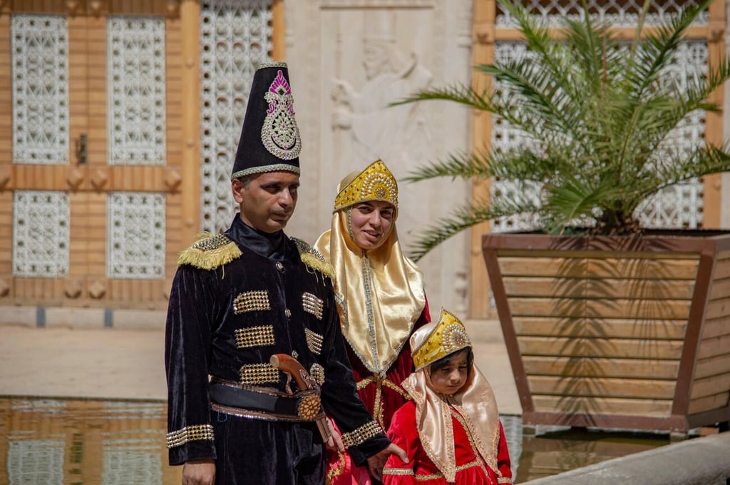 Traditional Shirazi Family At Afif Abad Garden