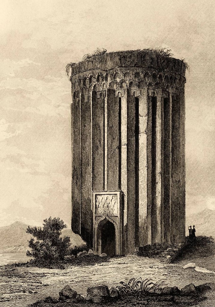 Antique Steel Engraving Of Tughrul Tower