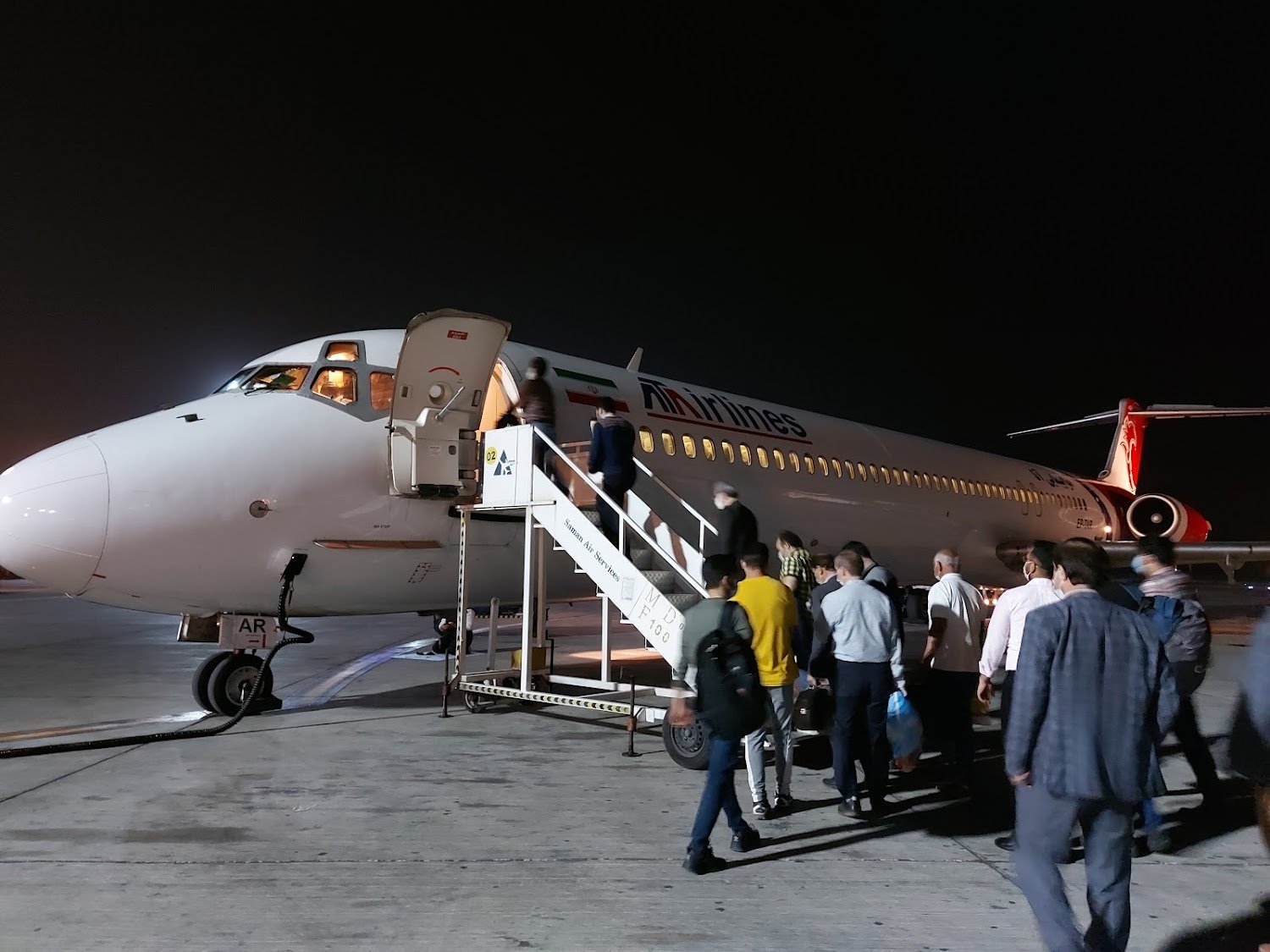 Nighttime Boarding At Bandar Abbas Airport