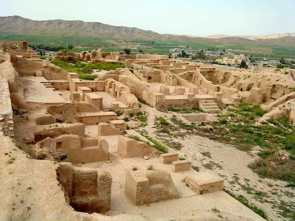 An Aerial View Of A City Of Hegmataneh