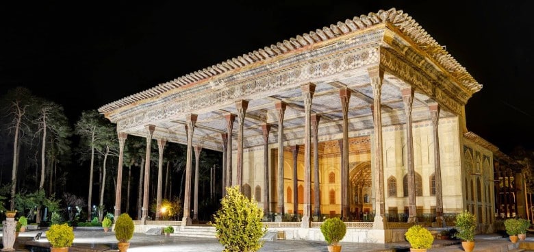 Architecture Of Chehel Sotoun Palace In Isfahan