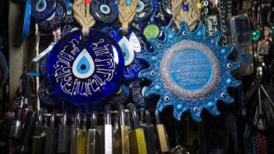 Evil Eyes In The Bazaar Kermanshah Iran.