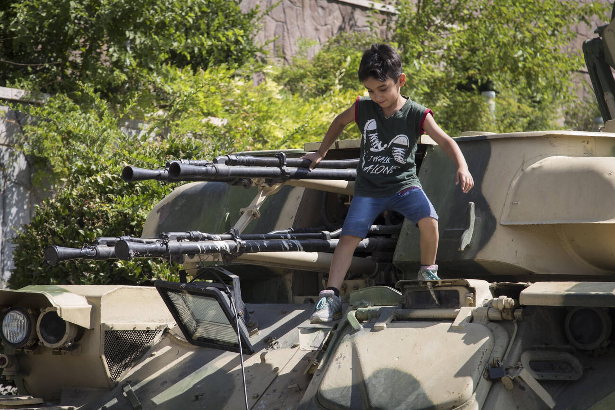 Boy On A Tank At The Holy Defense Museum