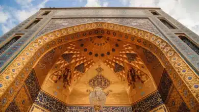 Low Angle Shot Of Imam Reza Holy Shrine In Mashhad, Iran