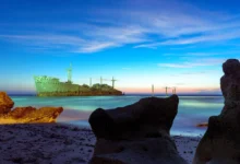 Abandoned Cargo Ship In Persian Gulf Near Kish Island, Iran