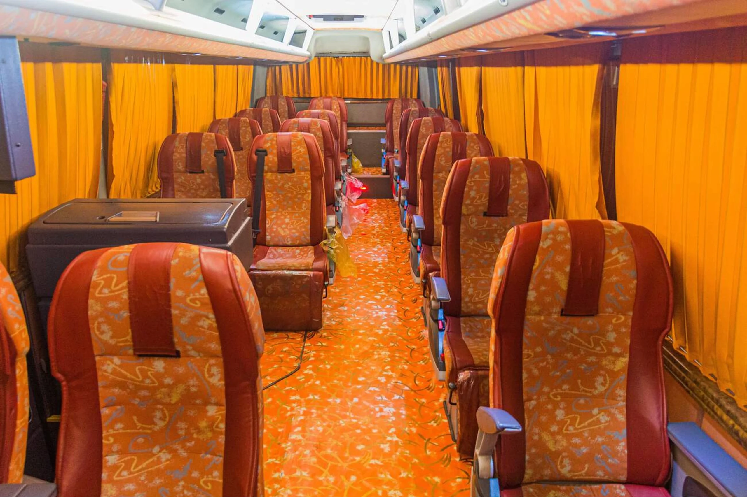 Comfortable Travel Interior Of A Long Distance Bus In Iran