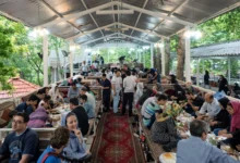 Crowded Traditional Persian Restaurant Mashhad, Iran