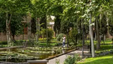 Negarestan Garden With Pond And Fountain In Teheran, Iran