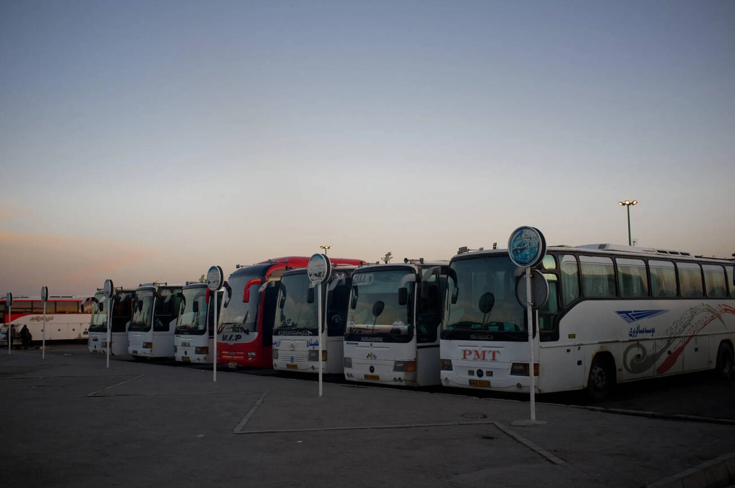 Parked Buses At Urmia Bus Station, Iran