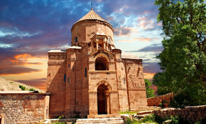 Th Century Armenian Orthodox Cathedral Of The Holy Cross On Akdamar Island, Lake Van Turkey