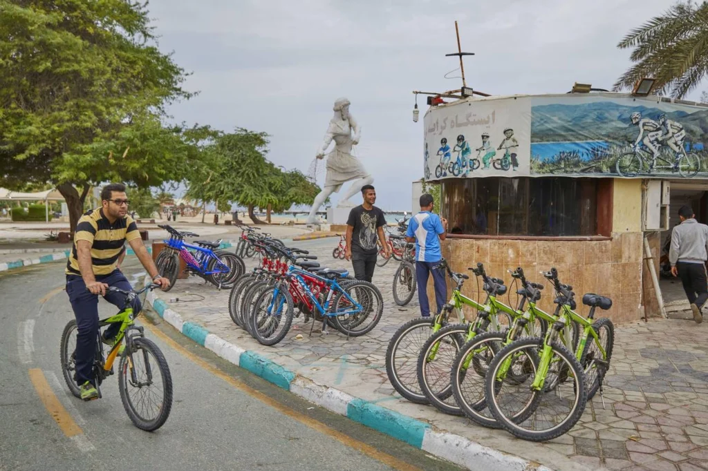 Insel Kish Radwege Entlang Der Kueste, Iran Usage Worldwide