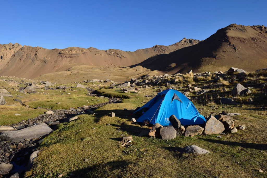Tent Camp On Hezar Som Plateau, Alborz Mountains