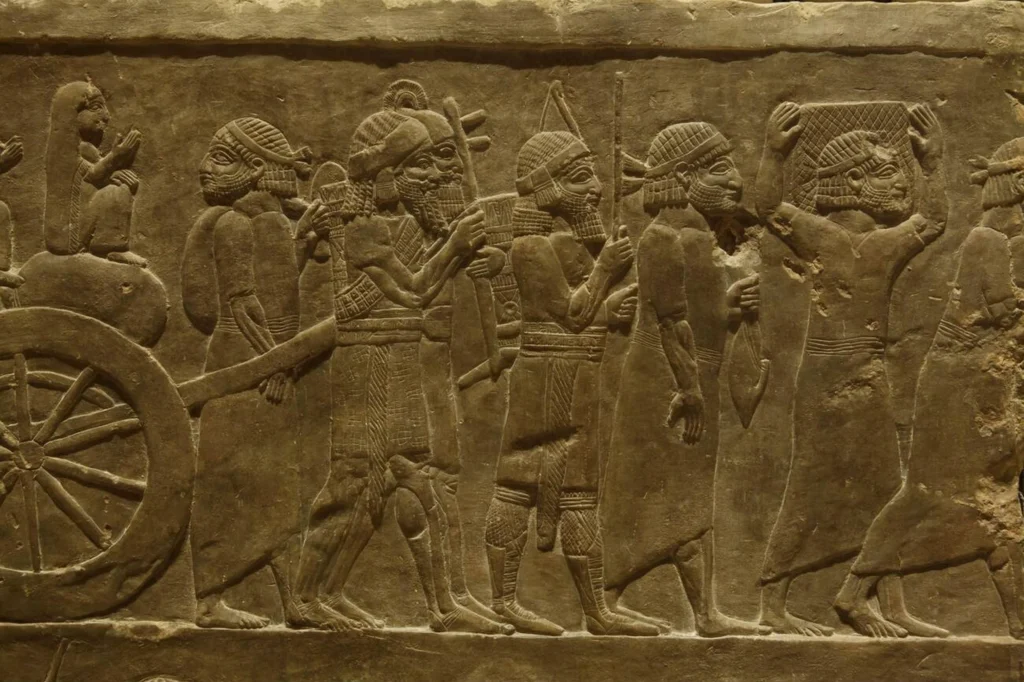 Assyrian Relief Depicting Ashurbanipal'S Campaign