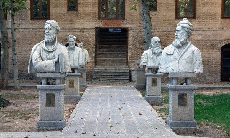 Statues Of Iranian Famous Poets And Scientists In Sa'Dabad Park Tehran