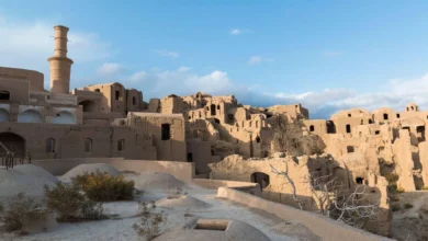 The Years Old Collapsed Mud Brick Village Of Kharanaq Ardakan County, Yazd Province, Iran