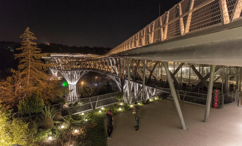 View Of New Bridge In Ab E Atesh Park In Tehran, Iran